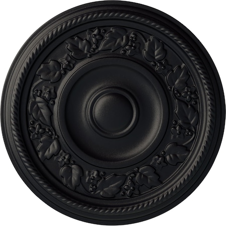 Ekena Millwork Tyrone Ceiling Medallion (Fits Canopies up to 6 3/4"), Hand-Painted Steel Gray, 16 1/8"OD x 3/4"P CM16TYSGS